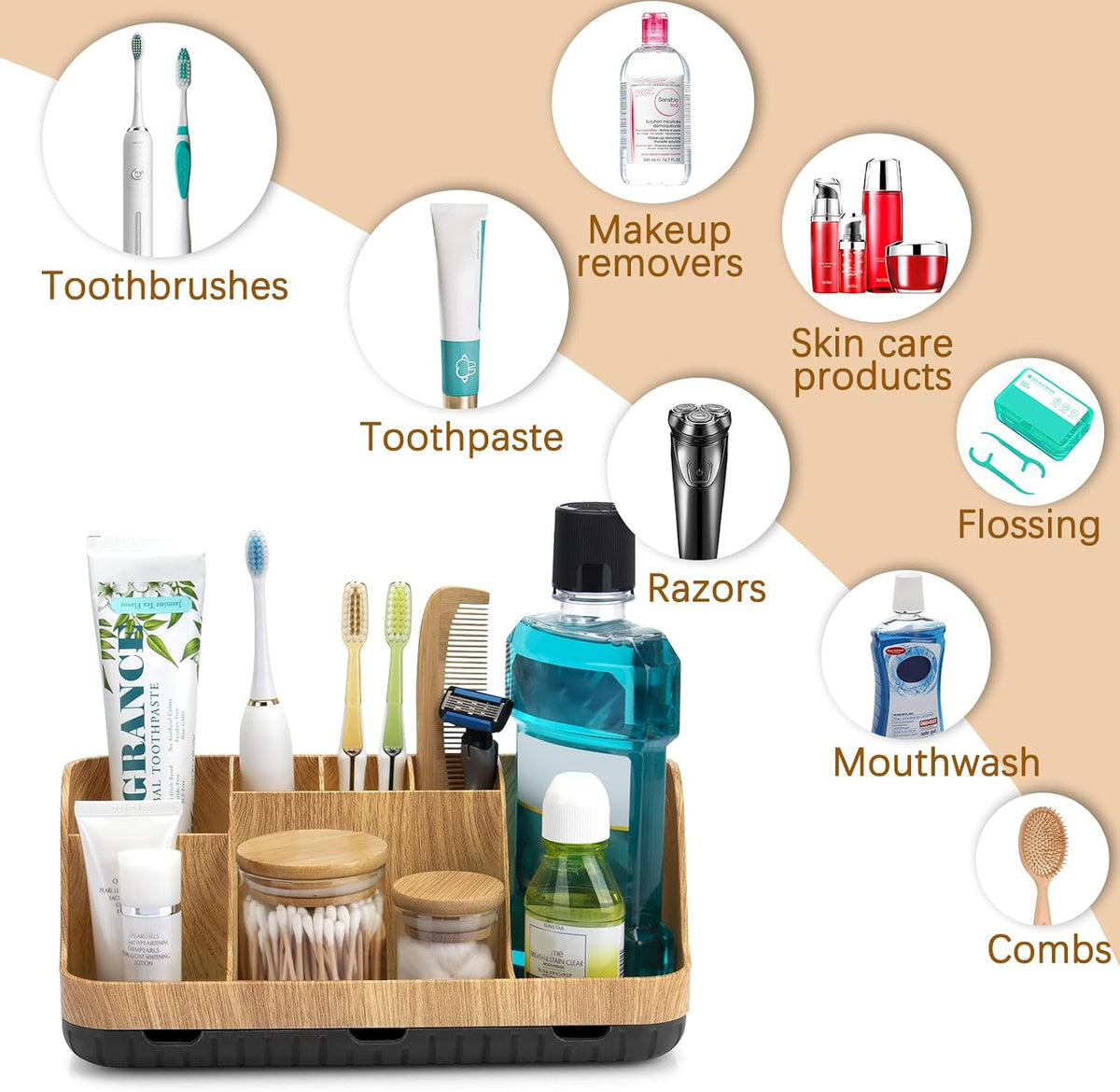 Qeluni 7 Slot Beauty & Vanity Organizer